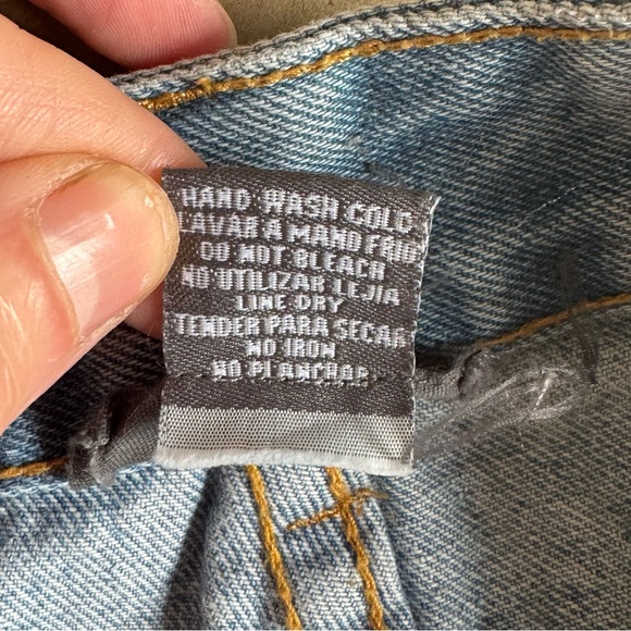 Vintage Sans Souci Light Blue Straight Leg Jeans with Black Lace-Up Sides (28) - Picture 10 of 10